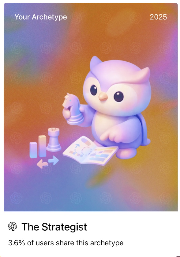 The Strategist - An owl holding cards